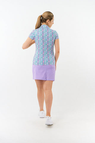 Pure Golf Rise Cap Sleeve Polo -Geo Flower