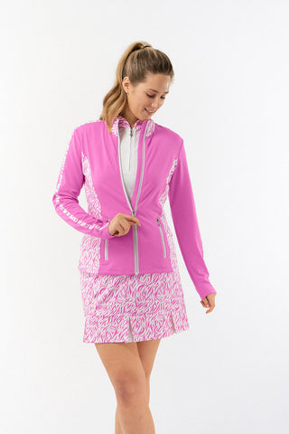 Pure Golf Ladies Breeze Golf Jacket - Azalea Zebra