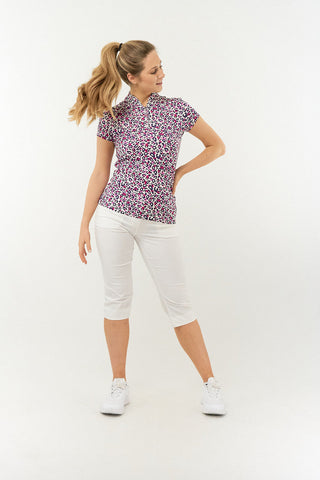 Pure Golf Rise Cap Sleeve Polo - Leo Pop