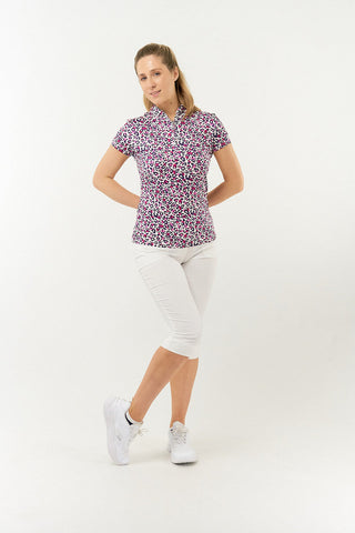 Pure Golf Rise Cap Sleeve Polo - Leo Pop