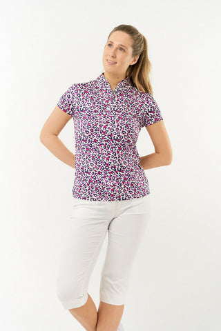Pure Golf Rise Cap Sleeve Polo - Leo Pop