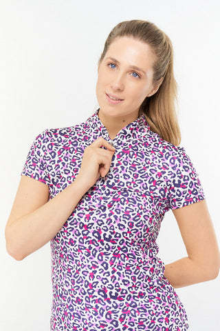 Pure Golf Rise Cap Sleeve Polo - Leo Pop