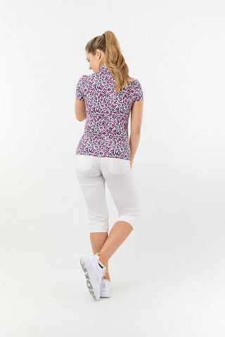 Pure Golf Rise Cap Sleeve Polo - Leo Pop