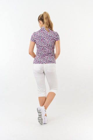 Pure Golf Rise Cap Sleeve Polo - Leo Pop