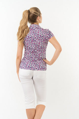 Pure Golf Rise Cap Sleeve Polo - Leo Pop