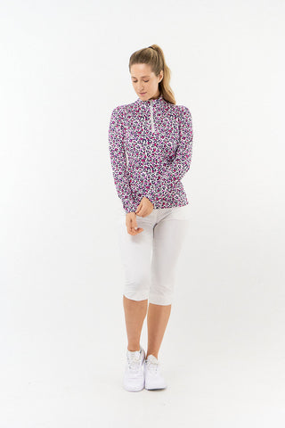 Pure Golf Serenity mid layer quarter zip top - Leo Pop