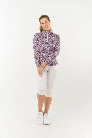 Pure Golf Serenity mid layer quarter zip top - Leo Pop