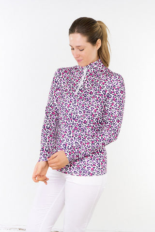 Pure Golf Serenity mid layer quarter zip top - Leo Pop