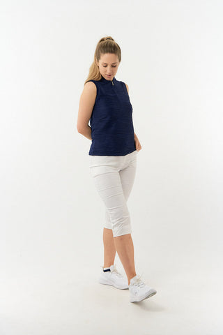 Pure Golf Cove Ladies Sleeveless Golf Polo Shirt - Navy
