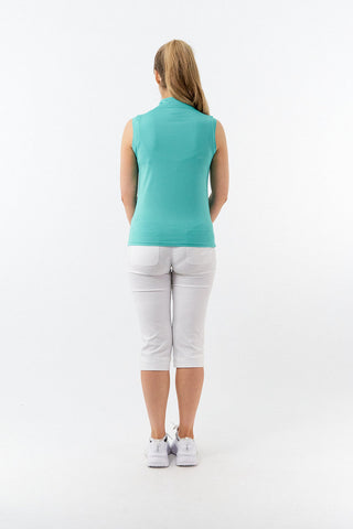 Pure Golf Cove Ladies Sleeveless Polo Shirt - Ocean Blue