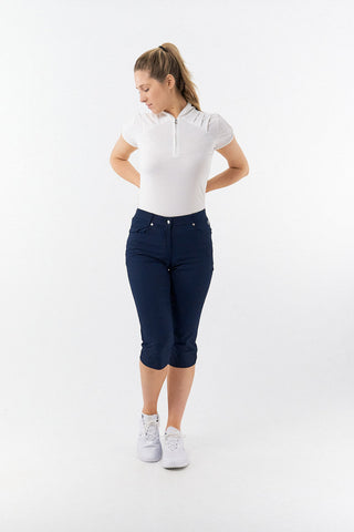 Pure Golf Olivia Ladies Cap Sleeve Polo Shirt - White