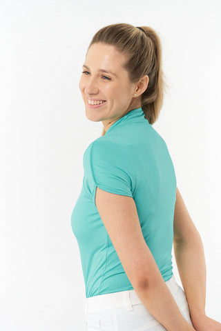 Pure Golf Olivia Ladies Cap Sleeve Polo Shirt - Ocean