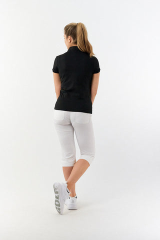 Pure Golf Olivia Ladies Cap Sleeve Polo Shirt - Black