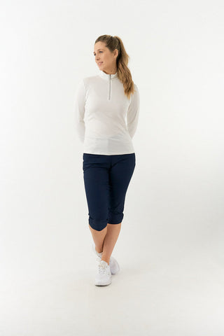 Tranquillity Ladies Golf Mid Quarter Zip Polo - White