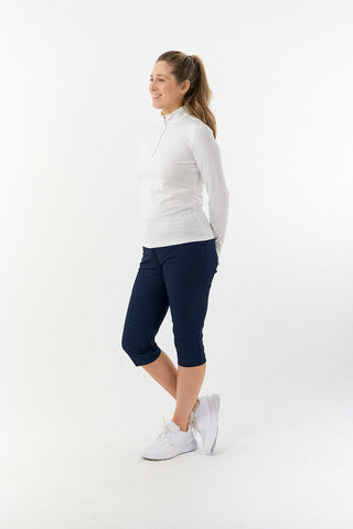 Tranquillity Ladies Golf Mid Quarter Zip Polo - White