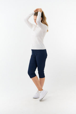 Tranquillity Ladies Golf Mid Quarter Zip Polo - White