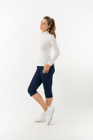 Tranquillity Ladies Golf Mid Quarter Zip Polo - White