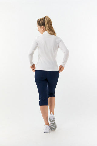 Tranquillity Ladies Golf Mid Quarter Zip Polo - White