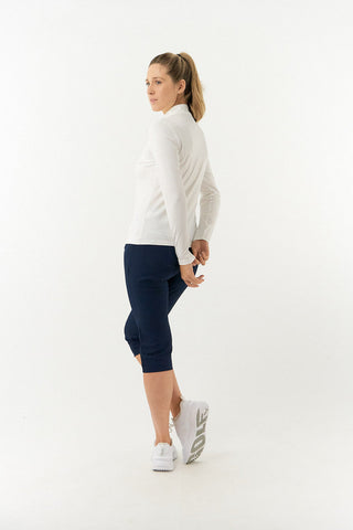 Tranquillity Ladies Golf Mid Quarter Zip Polo - White