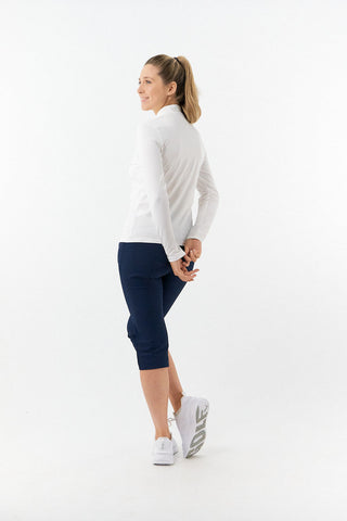 Tranquillity Ladies Golf Mid Quarter Zip Polo - White