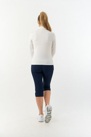 Tranquillity Ladies Golf Mid Quarter Zip Polo - White