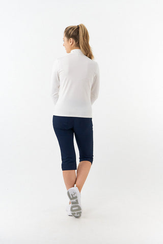 Tranquillity Ladies Golf Mid Quarter Zip Polo - White