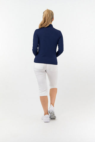 Tranquillity Ladies Golf Mid Quarter Zip Polo - Navy
