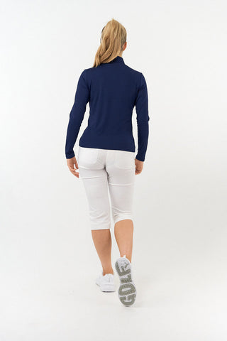 Tranquillity Ladies Golf Mid Quarter Zip Polo - Navy