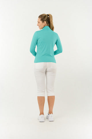 Tranquillity2 Ladies Mid Layer Zip Golf Top - Ocean