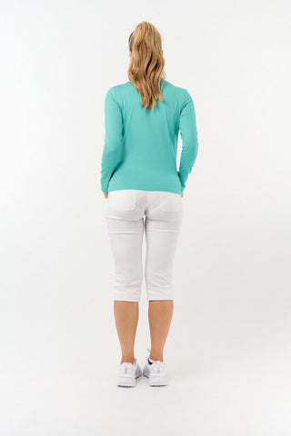Tranquillity2 Ladies Mid Layer Zip Golf Top - Ocean