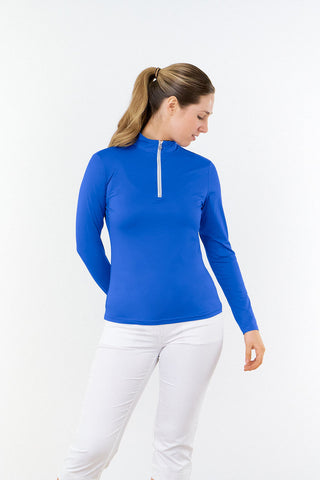 Pure Golf Ladies Tranquillity Mid Quarter Zip Polo - Royal Blue