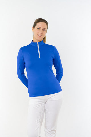 Tranquillity2 Ladies Mid Layer Zip Golf Top - Royal Blue