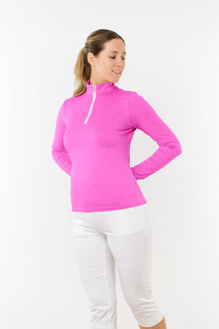 Tranquillity2 Ladies Mid Layer Zip Golf Top - Azalea Pink