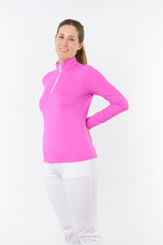 Tranquillity2 Ladies Mid Layer Zip Golf Top - Azalea Pink