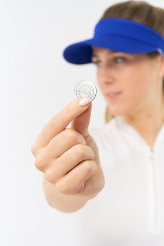 NSCO- Surprizeshop Telephone Wire Ladies Golf Visor with Ball Marker - Royal Blue