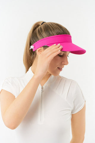 NSCO- Telephone Wire Ladies Golf Visor with Ball Marker - Hot Pink