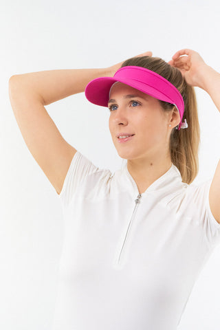 NSCO- Telephone Wire Ladies Golf Visor with Ball Marker - Hot Pink