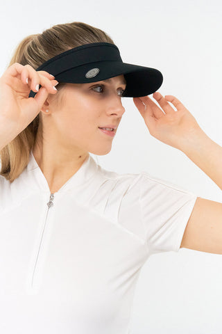 NSCO- Surprizeshop Magnetic Telephone Wire Ladies Golf Visor with Ball Marker -Black