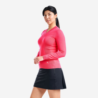 Nivo Ladies Nicole V-Neck Sweater - Cherry