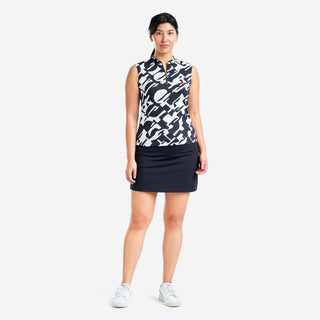 Nivo Ladies Linnea Sleeveless Polo - Black/White