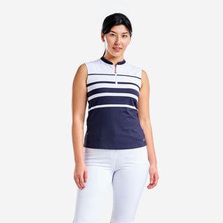 Nivo Ladies Linnea Sleeveless Polo - White/Navy