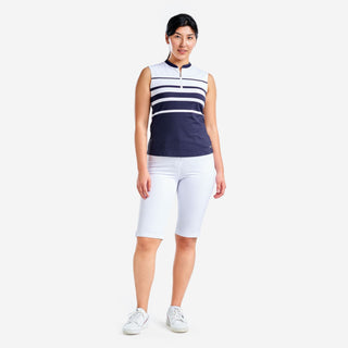 Nivo Ladies Linnea Sleeveless Polo - White/Navy