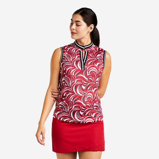 Nivo Vivia Mock Sleeveless Ladies Golf Top - Red