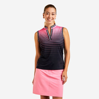 Nivo Vivia Mock Sleeveless Ladies Golf Top - Navy & Pink