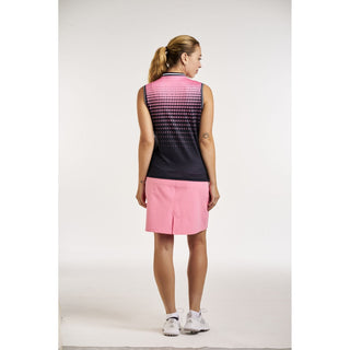 Nivo Vivia Mock Sleeveless Ladies Golf Top - Navy & Pink
