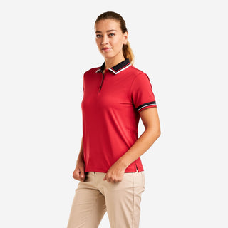 Nivo Lorraine Ladies Short Sleeve Golf Polo - Chinese Red
