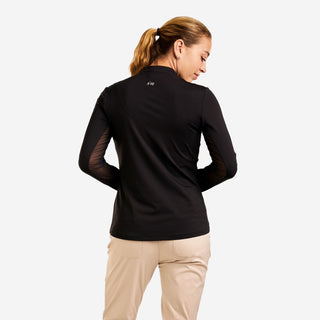 Nivo Leda Mock Long Sleeve Golf Top - Black