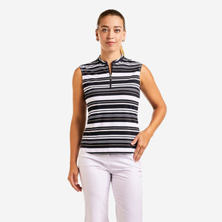 Nivo Linnea Sleeveless Polo - Black & White