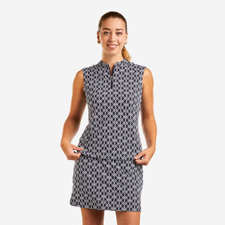 Nivo Linnea Sleeveless Polo - Navy & White