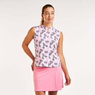 Nivo Linnea Sleeveless Polo - Rose & Navy